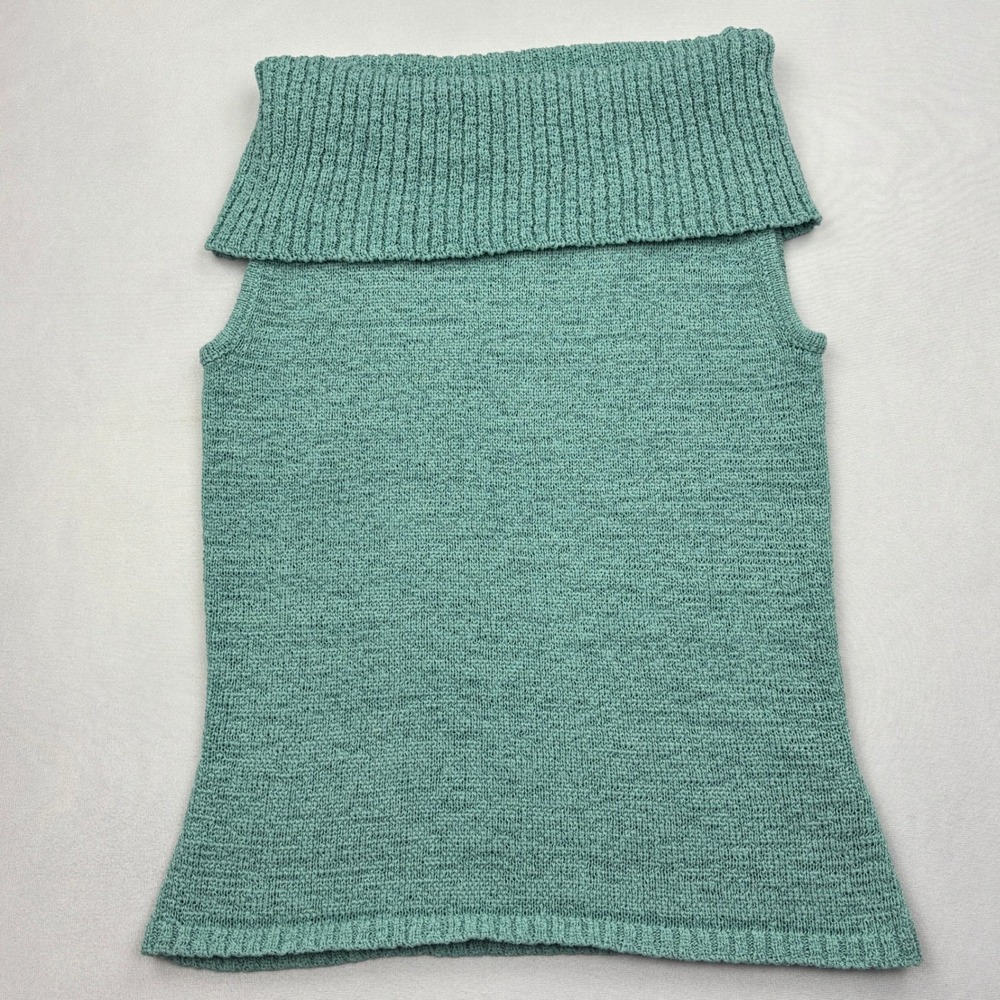 Windridge Cheryl Nash Off The Shoulder Knit Sweater Top Seafoam Green Womens S